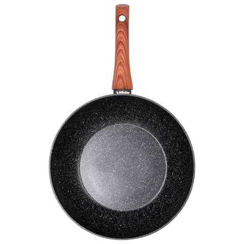 Patelnia głęboka wok granitowa NON-STICK indukcja BLACK&WOOD 28 cm VILDE 199079