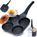 Patelnia granitowa do jajek sadzonych placków pancakes 4 otwory BLACK LINE 19x19 cm VILDE 199054