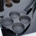 Patelnia granitowa do jajek sadzonych placków pancakes 4 otwory BLACK LINE 19x19 cm VILDE 199054