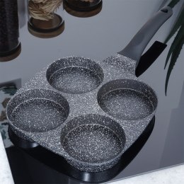 Patelnia granitowa do jajek sadzonych placków pancakes 4 otwory BLACK LINE 19x19 cm VILDE 199054