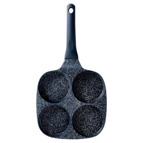 Patelnia granitowa do jajek sadzonych placków pancakes 4 otwory BLACK LINE 19x19 cm VILDE 199054