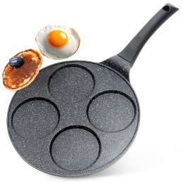 Patelnia granitowa do jajek sadzonych placków pancakes 4 otwory BLACK LINE 26 cm VILDE 199076