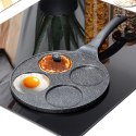 Patelnia granitowa do jajek sadzonych placków pancakes 4 otwory BLACK LINE 26 cm VILDE 199076