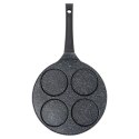 Patelnia granitowa do jajek sadzonych placków pancakes 4 otwory BLACK LINE 26 cm VILDE 199076