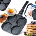 Patelnia granitowa do jajek sadzonych placków pancakes 4 otwory GRANDE 22x22cm ORION 113211