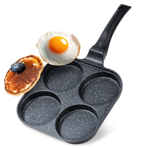 Patelnia granitowa do jajek sadzonych placków pancakes 4 otwory GRANDE 22x22cm ORION 113211