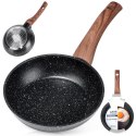 Patelnia granitowa nieprzywierająca indukcja NON-STICK BLACK&WOOD 16 cm VILDE 199058