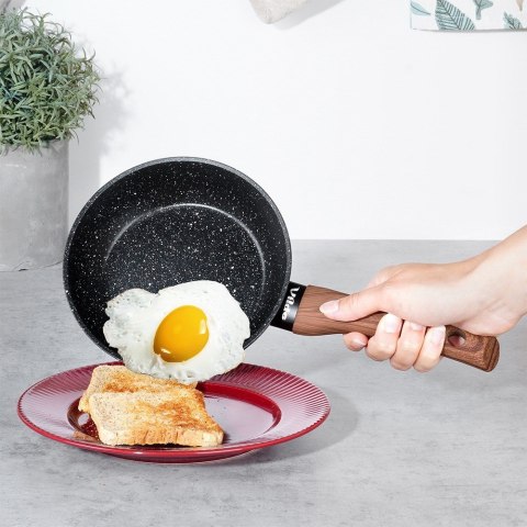 Patelnia granitowa nieprzywierająca indukcja NON-STICK BLACK&WOOD 16 cm VILDE 199058
