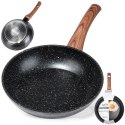 Patelnia granitowa nieprzywierająca indukcja NON-STICK BLACK&WOOD 20 cm VILDE 199059