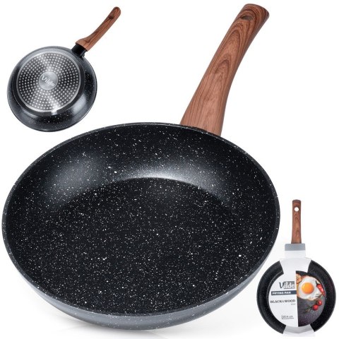 Patelnia granitowa nieprzywierająca indukcja NON-STICK BLACK&WOOD 24 cm VILDE 199060