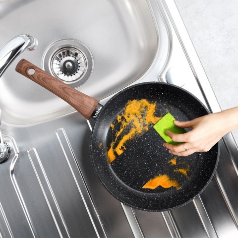 Patelnia granitowa nieprzywierająca indukcja NON-STICK BLACK&WOOD 24 cm VILDE 199060