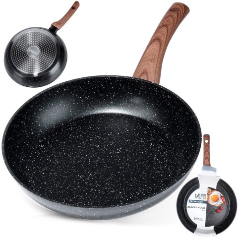 Patelnia granitowa nieprzywierająca indukcja NON-STICK BLACK&WOOD 26 cm VILDE 199061