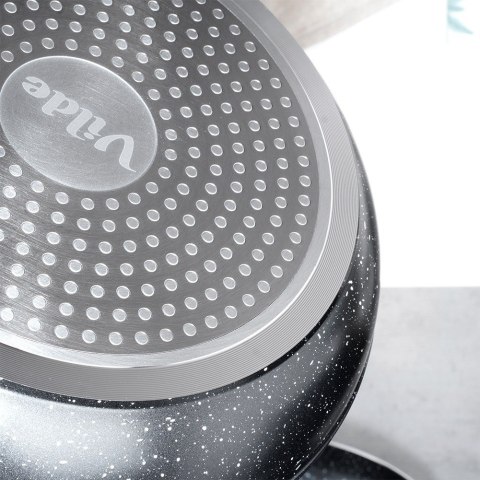 Patelnia granitowa nieprzywierająca indukcja NON-STICK BLACK&WOOD 26 cm VILDE 199061