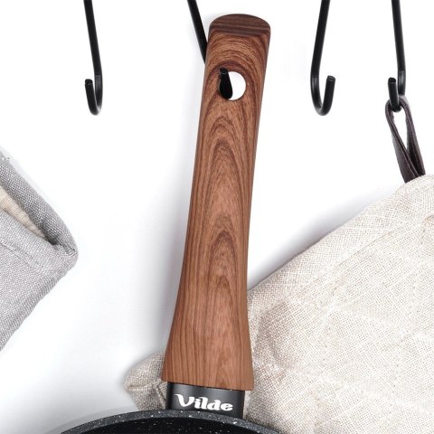 Patelnia granitowa nieprzywierająca indukcja NON-STICK BLACK&WOOD 26 cm VILDE 199061