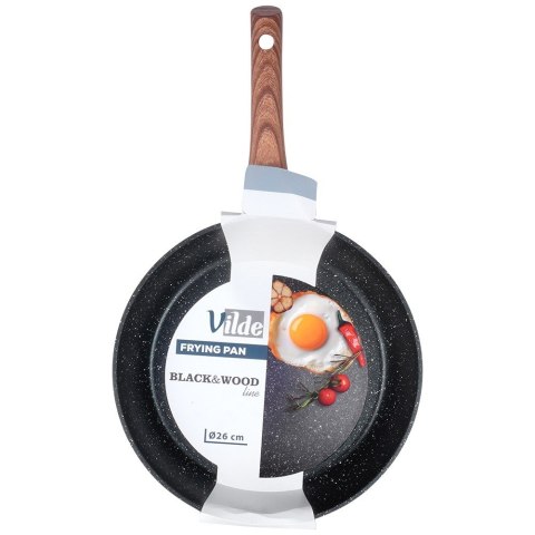 Patelnia granitowa nieprzywierająca indukcja NON-STICK BLACK&WOOD 26 cm VILDE 199061