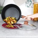 Patelnia granitowa nieprzywierająca indukcja NON-STICK z pokrywką BLACK&WOOD 28 cm 3.5L VILDE 199065