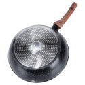 Patelnia granitowa nieprzywierająca indukcja NON-STICK z pokrywką BLACK&WOOD 28 cm 3.5L VILDE 199065