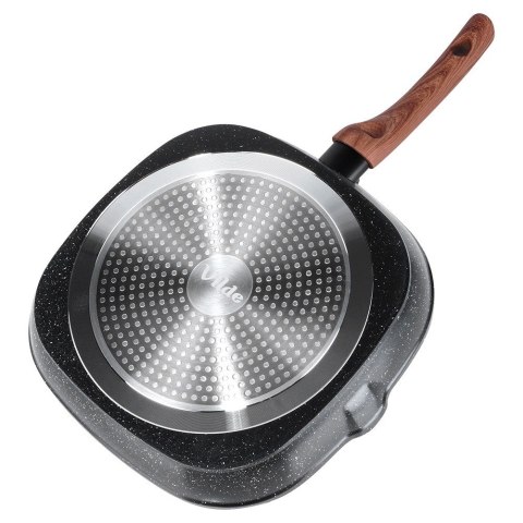 Patelnia grillowa do grillowania GRILL granitowa kwadratowa BLACK&WOOD 28x28 cm VILDE 199056