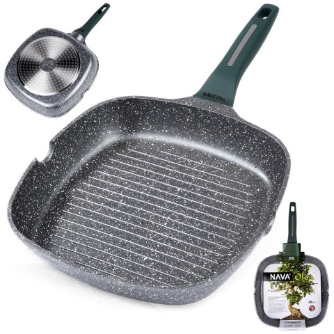 Patelnia grillowa do grillowania GRILL granitowa kwadratowa OLEA 28 cm NAVA 10-302-210