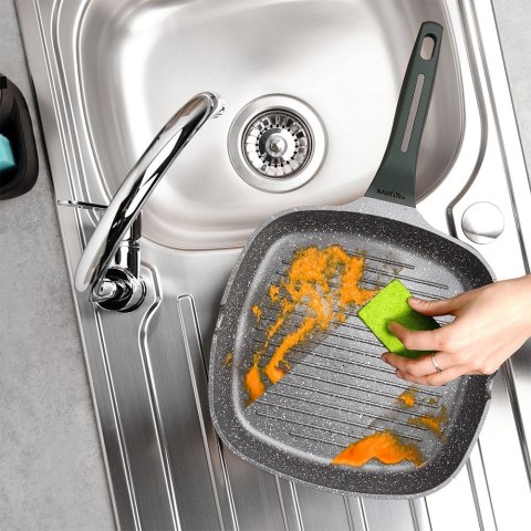 Patelnia grillowa do grillowania GRILL granitowa kwadratowa OLEA 28 cm NAVA 10-302-210