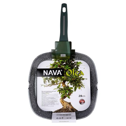 Patelnia grillowa do grillowania GRILL granitowa kwadratowa OLEA 28 cm NAVA 10-302-210
