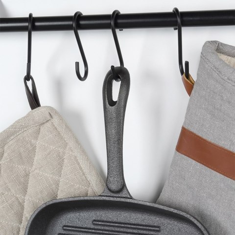 Patelnia grillowa do grillowania GRILL żeliwna kwadratowa z silikonową nakładką CAST LINE 24.5x24 cm VILDE 199044