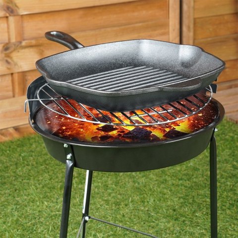 Patelnia grillowa do grillowania GRILL żeliwna kwadratowa z silikonową nakładką CAST LINE 28x28 cm VILDE 199045