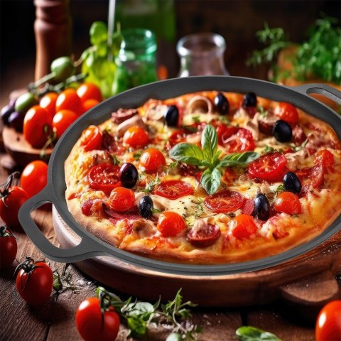 Patelnia żeliwna do smażenia indukcja ciężka LITINA 35x42.5 cm ORION 113209