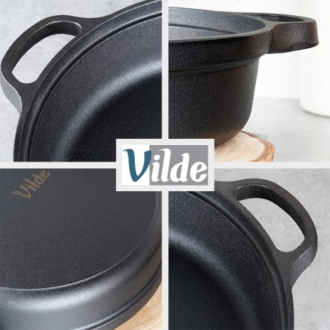 Patelnia żeliwna głęboka indukcja ciężka CAST LINE 30 cm 3.5L VILDE 199070