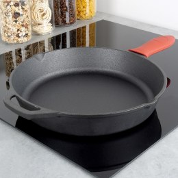 Patelnia żeliwna z silikonową nakładką na indukcję ciężka CAST LINE duża 30 cm VILDE 199036