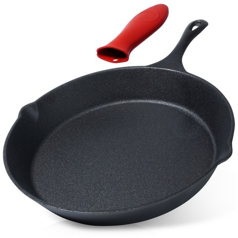 Patelnia żeliwna z silikonową nakładką na indukcję ciężka CAST LINE duża 30cm VILDE 199037