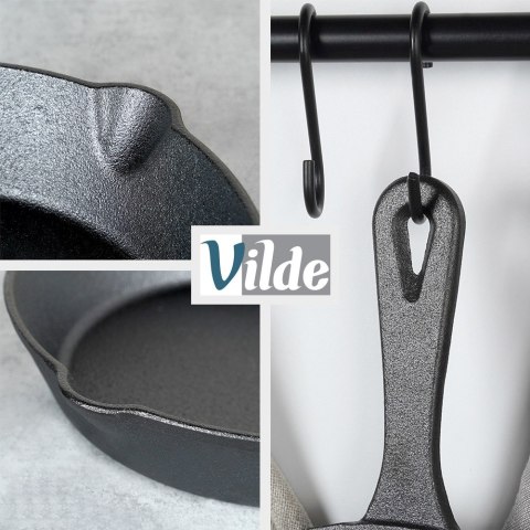 Patelnia żeliwna z silikonową nakładką na indukcję ciężka CAST LINE duża 30cm VILDE 199037