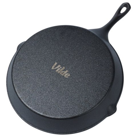 Patelnia żeliwna z silikonową nakładką na indukcję ciężka CAST LINE duża 30cm VILDE 199037