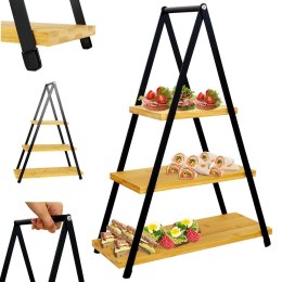 Patera na ciasto owoce babeczki bambusowa 3 piętrowa 38x16.5x53cm EXCELLENT HOUSEWARE 139201