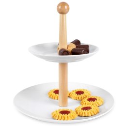 Patera na ciasto owoce babeczki porcelanowa biała 2 piętrowa 27cm EXCELLENT HOUSEWARE 139131