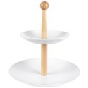 Patera na ciasto owoce babeczki porcelanowa biała 2 piętrowa 27cm EXCELLENT HOUSEWARE 139131