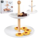 Patera na ciasto owoce babeczki porcelanowa biała 2 piętrowa 27cm EXCELLENT HOUSEWARE 139131