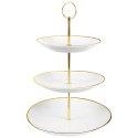 Patera na ciasto owoce babeczki porcelanowa biała 3 piętrowa 33cm EXCELLENT HOUSEWARE 139132