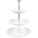 Patera na ciasto owoce babeczki porcelanowa biała 3 piętrowa 33cm EXCELLENT HOUSEWARE 139171
