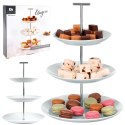 Patera na ciasto owoce babeczki porcelanowa biała 3 piętrowa 33cm EXCELLENT HOUSEWARE 139171