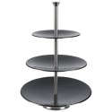 Patera na ciasto owoce babeczki stalowa czarna 3 piętrowa 36.5cm EXCELLENT HOUSEWARE 139097