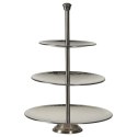 Patera na ciasto owoce babeczki stalowa srebrna 3 piętrowa 36.5cm EXCELLENT HOUSEWARE 139057