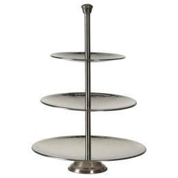 Patera na ciasto owoce babeczki stalowa srebrna 3 piętrowa 36.5cm EXCELLENT HOUSEWARE 139057