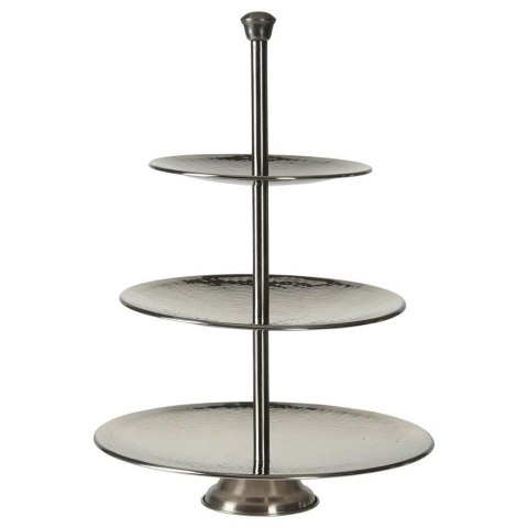 Patera na ciasto owoce babeczki stalowa srebrna 3 piętrowa 36.5cm EXCELLENT HOUSEWARE 139057