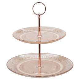 Patera na ciasto owoce babeczki szklana 2 piętrowa 24cm EXCELLENT HOUSEWARE 139107