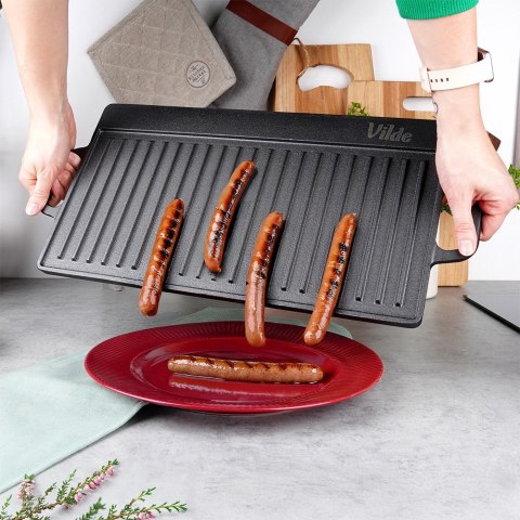 Płyta do smażenia grillowania żeliwna dwustronna CAST LINE 50.5x23.5 cm VILDE 199074