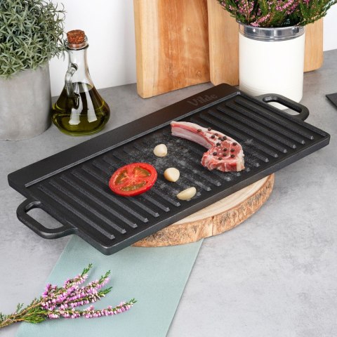Płyta do smażenia grillowania żeliwna dwustronna CAST LINE 50.5x23.5 cm VILDE 199074