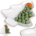 Talerz porcelanowy do serwowania przekąsek choinka 20x16.5cm VILDE 139095