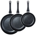 Zestaw patelni granitowy BLACK LINE 3 szt. 20 / 24 / 28 cm VILDE 199057