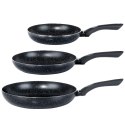 Zestaw patelni granitowy BLACK LINE 3 szt. 20 / 24 / 28 cm VILDE 199057